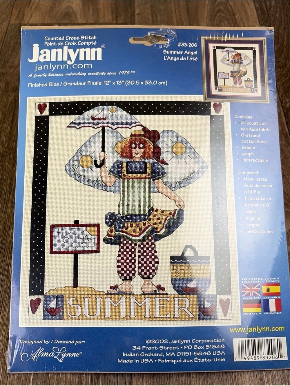 Janlynn Summer Angel Beach 83-206 Counted Cross Stitch Kit 12" x 13" Alma Lynne